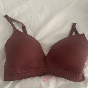 Wireless triangle bra by VS Pink in mocha purple color